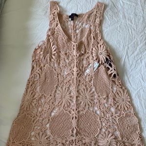 Crochet pink tank top